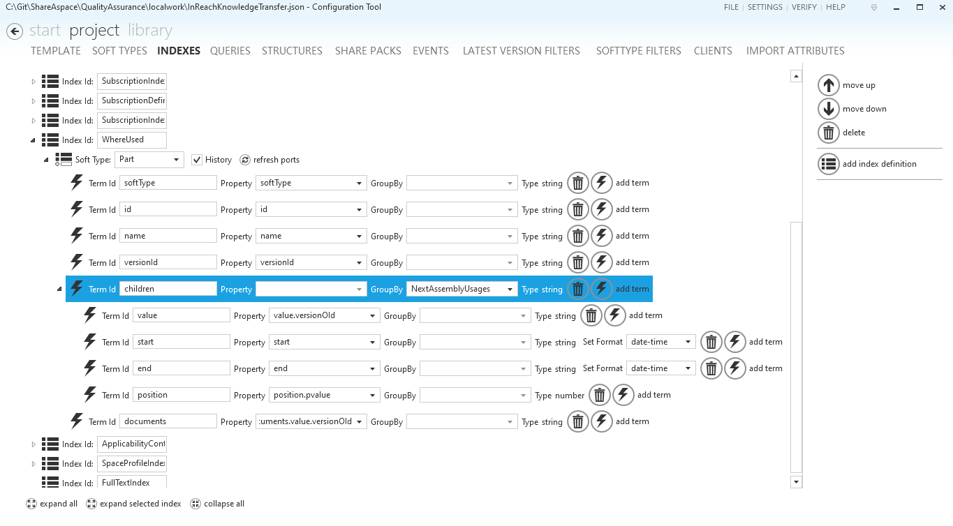 Index grouping Index grouping