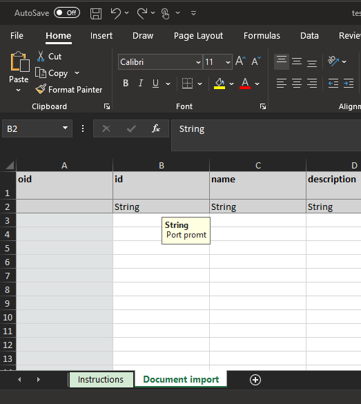Excel port prompt Excel port prompt